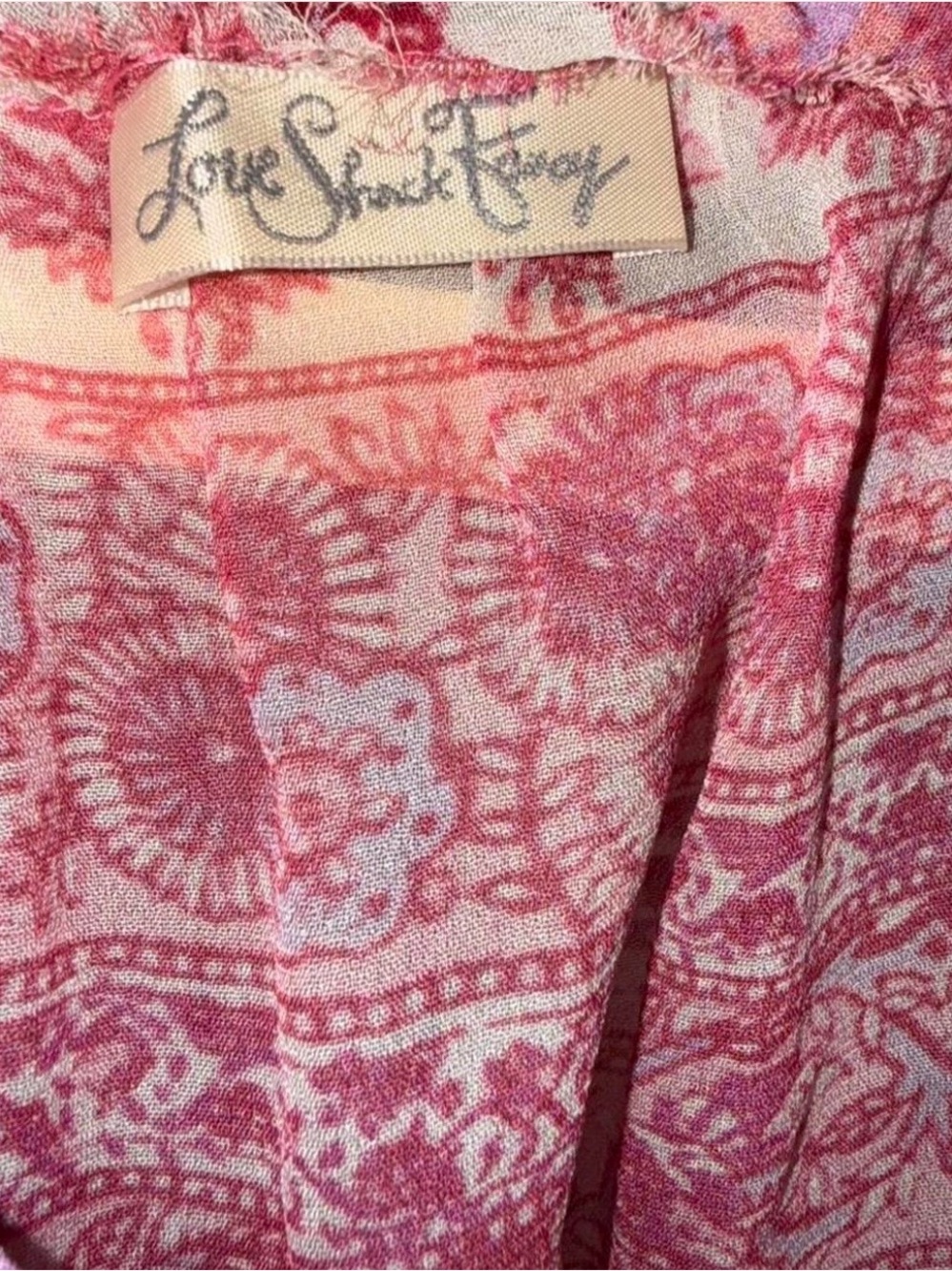 🌸 LoveShackFancy Pink Paisley Ruffle Mini Dress 🌸 - Picture 2 of 7